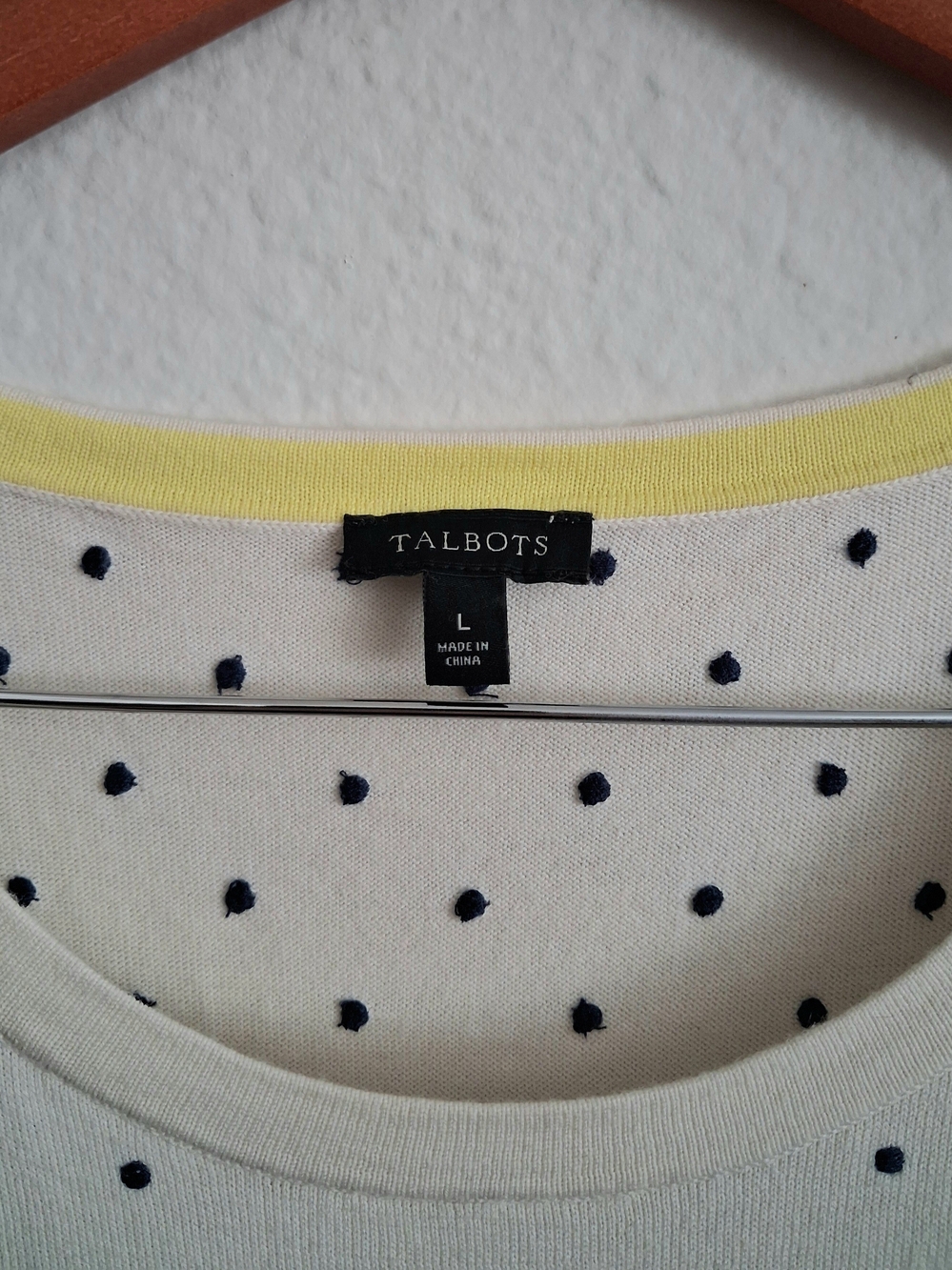Talbots Cream Sleeveless Polka Dot Tank - Picture 4 of 8